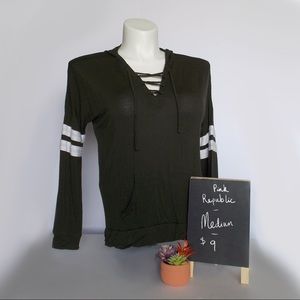 Pink Republic Dark Green Light Fabric Hoodie